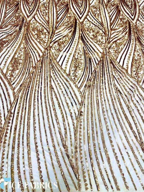 Stretch Sequin Fabric On Mesh