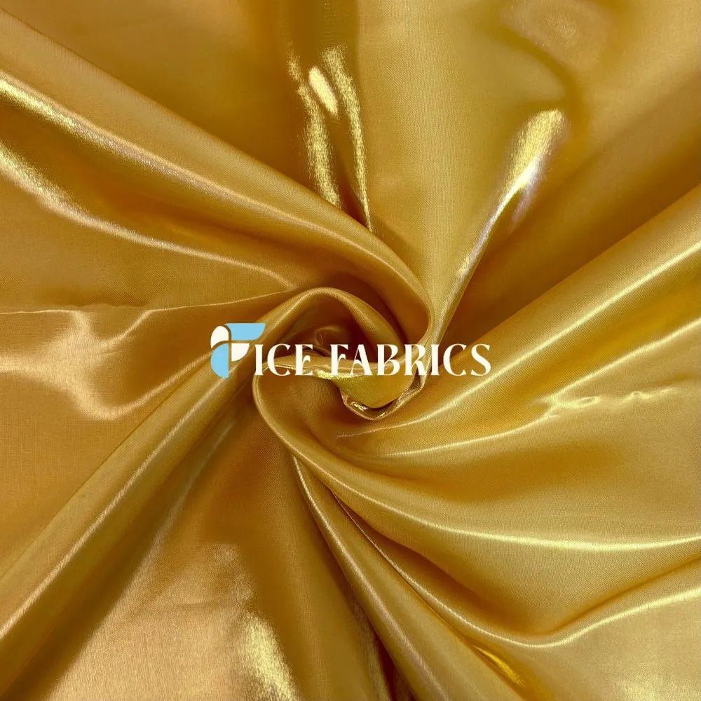 Gold Reflective Liquid Crystal Silky Satin Fabric