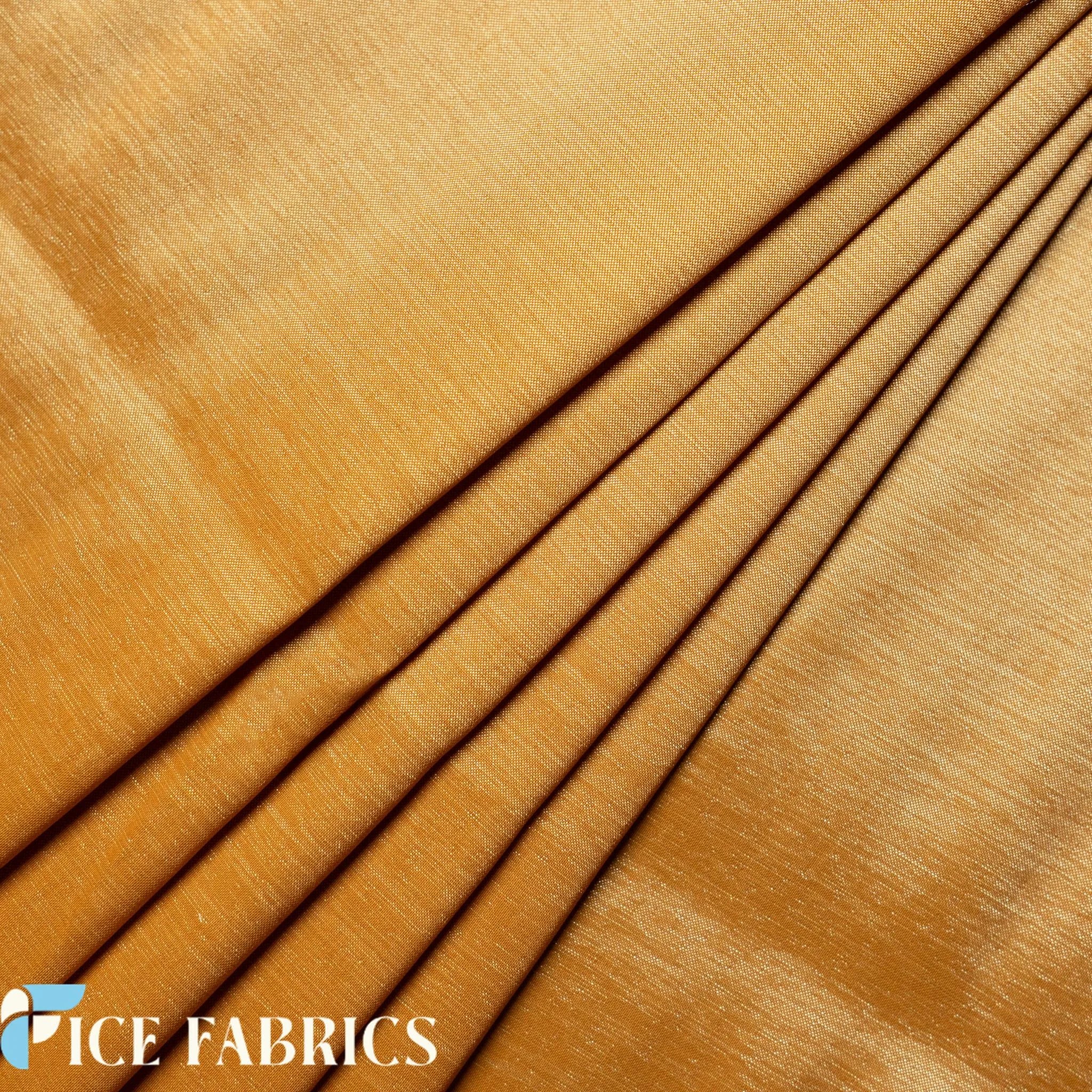 Gold Stretch Nylon Spandex Taffeta Fabric By The Yard
