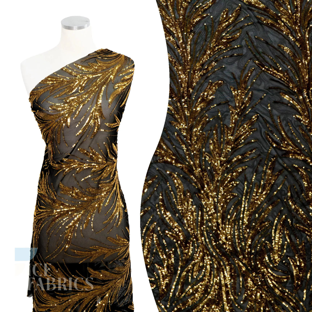 Flame 4 Way Stretch Sequin Spandex Fabric