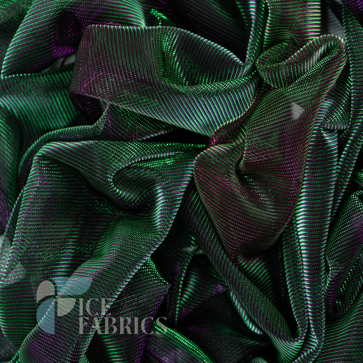 Metallic stretch mesh fabrics