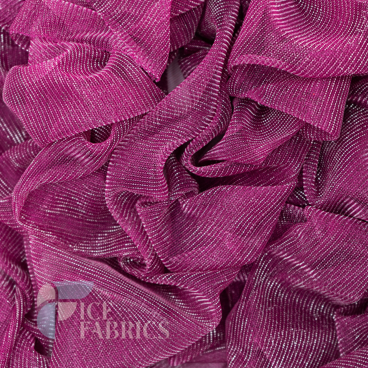 shop Metallic stretch mesh fabric