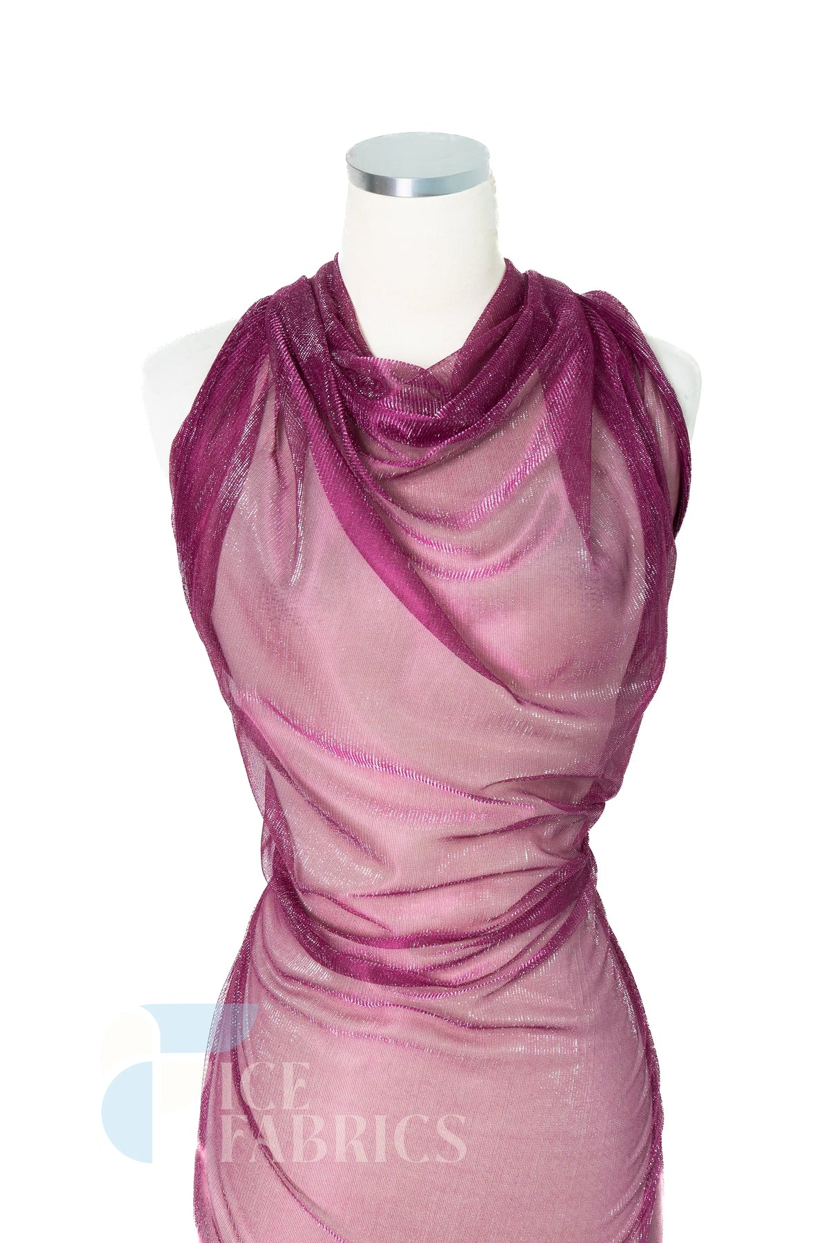 shop Metallic stretch mesh fabric