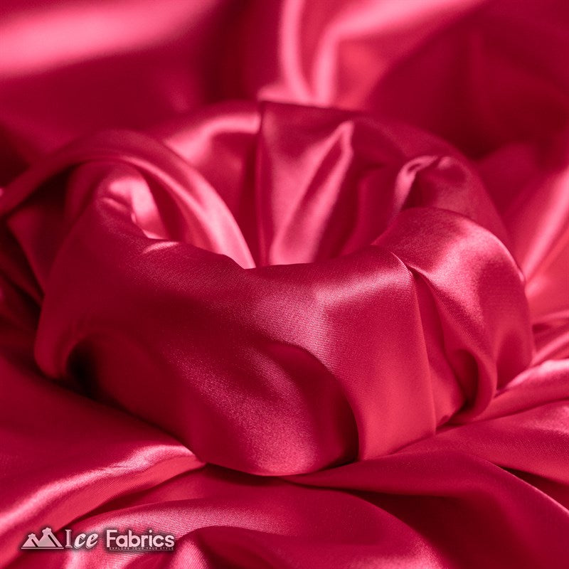 Silky Charmeuse Stretch Satin Fabric Fashion Fabric Hot Pink