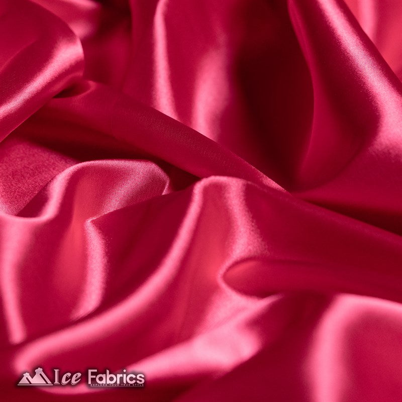 Silky Charmeuse Stretch Satin Fabric Fashion Fabric Hot Pink