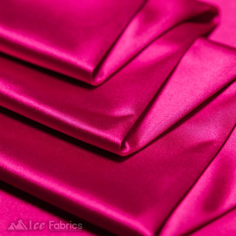 4 Way Stretch Silky Satin Wholesale Fabric By The Roll (20 Yards)ICE FABRICSICE FABRICSHeavy and shiny20 Yard Bolt (60” Wide )Hot Pink4 Way Stretch Silky Satin Wholesale Fabric By The Roll (20 Yards ) ICE FABRICS |Hot Pink