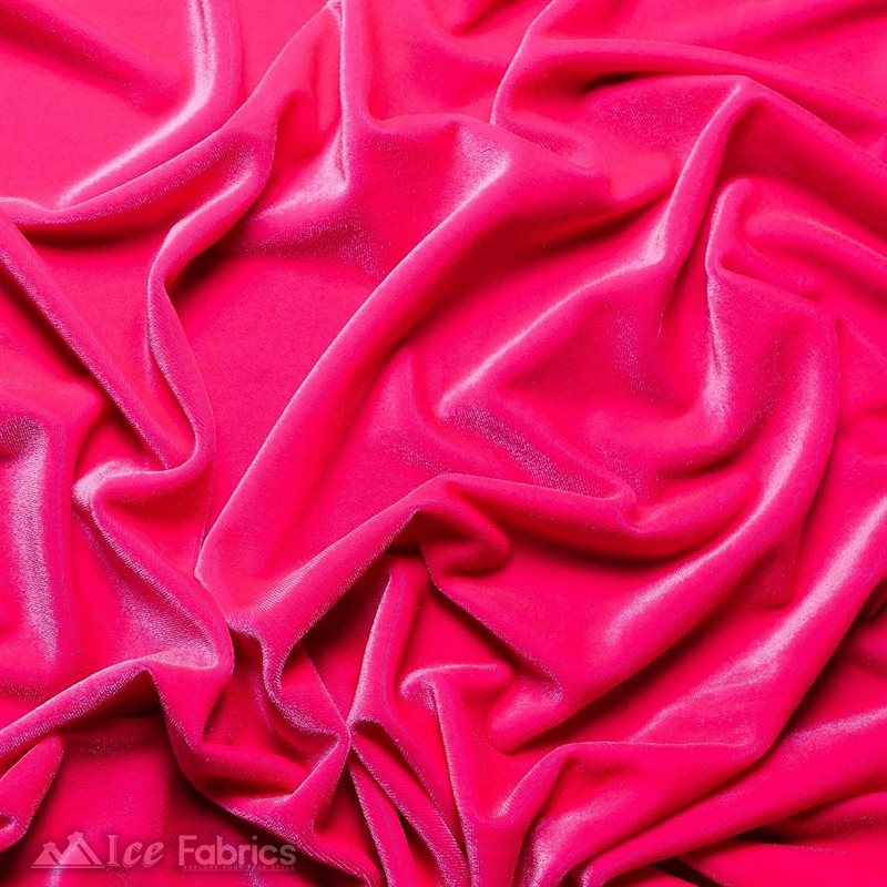 Ice Fabrics Stretch Velvet Fabric Soft and Smooth ICE FABRICS Hot Pink