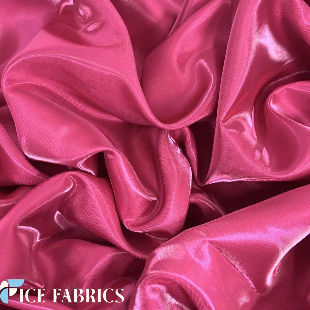 Hot Pink Silky Satin Fabric by the yard