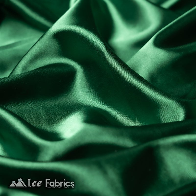 Silky Charmeuse Stretch Satin Fabric Fashion Fabric Hunter Green