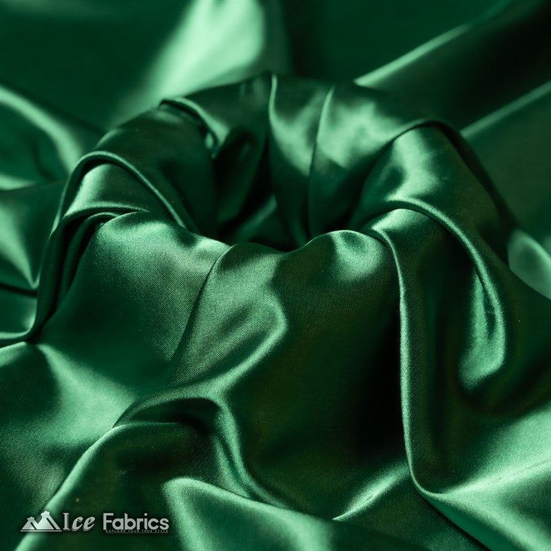 Silky Charmeuse Stretch Satin Fabric Fashion Fabric Hunter Green