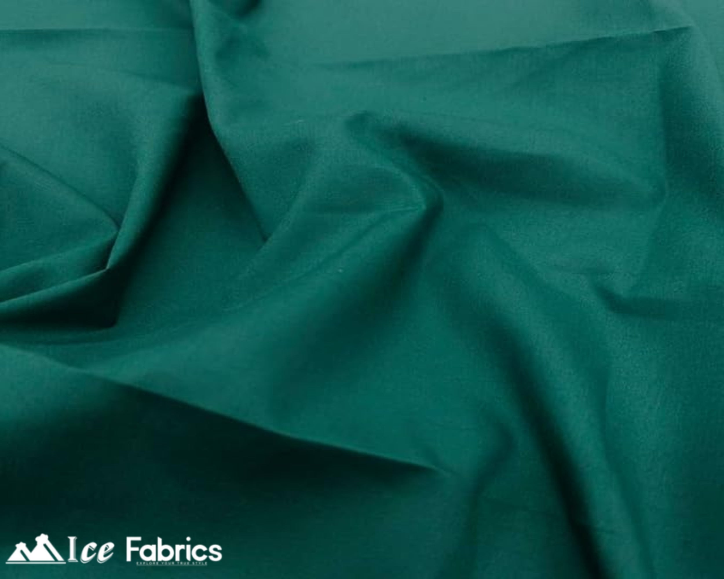 Hunter Green Broadcloth Polyester Cotton Fabric | Poly Cotton Fabric