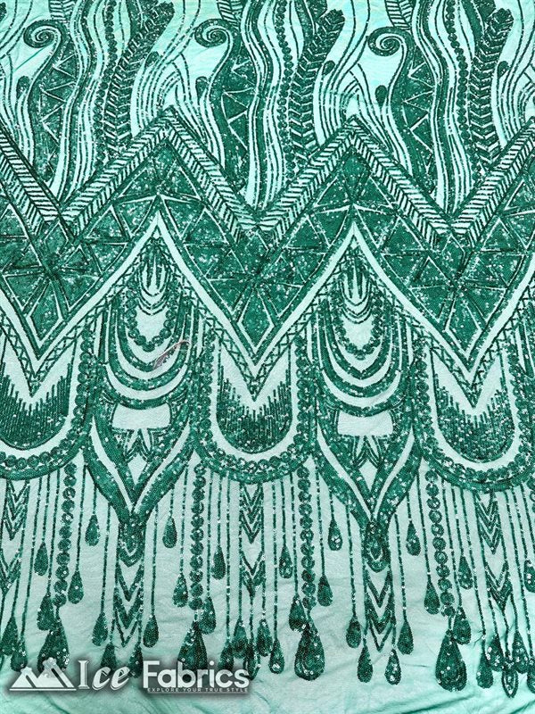 African Sequin Fabric 4 Way Spandex Stretch Sequin FabricICE FABRICSICE FABRICSHunter GreenBy The Yard (60" Wide)African Sequin Fabric 4 Way Spandex Stretch Sequin Fabric ICE FABRICS Hunter Green