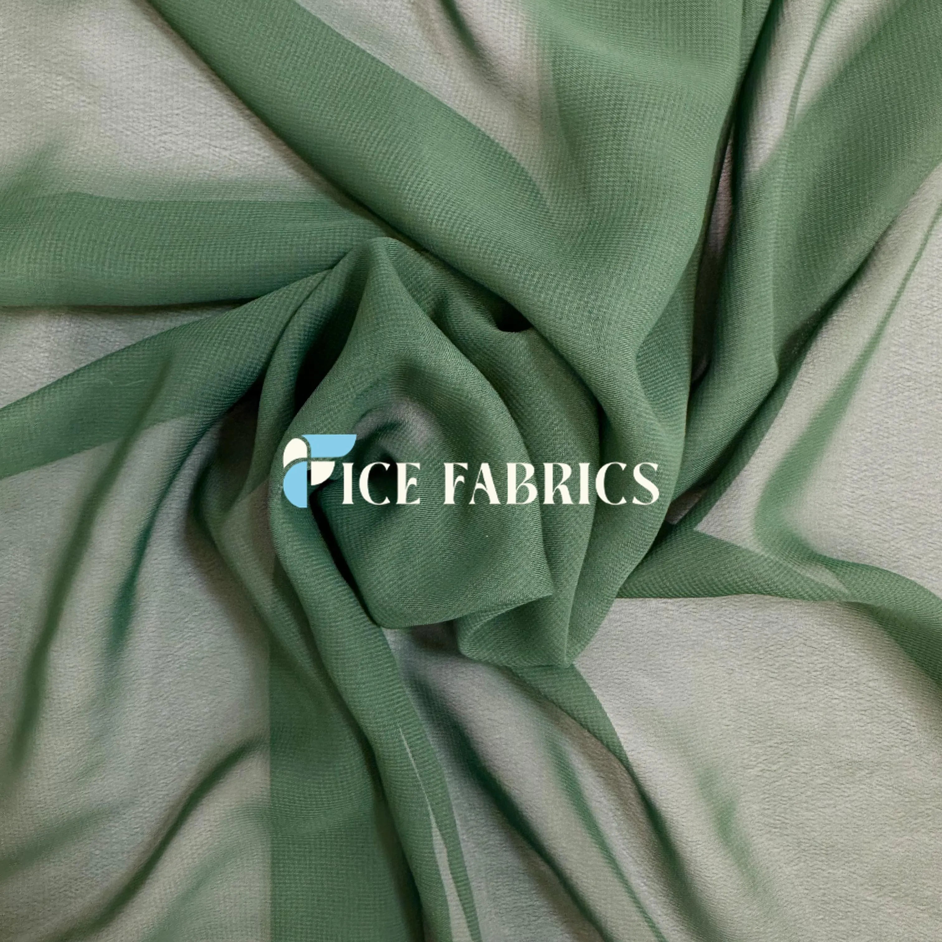 Hunter Green Mia Poly Sheer Chiffon Fabric