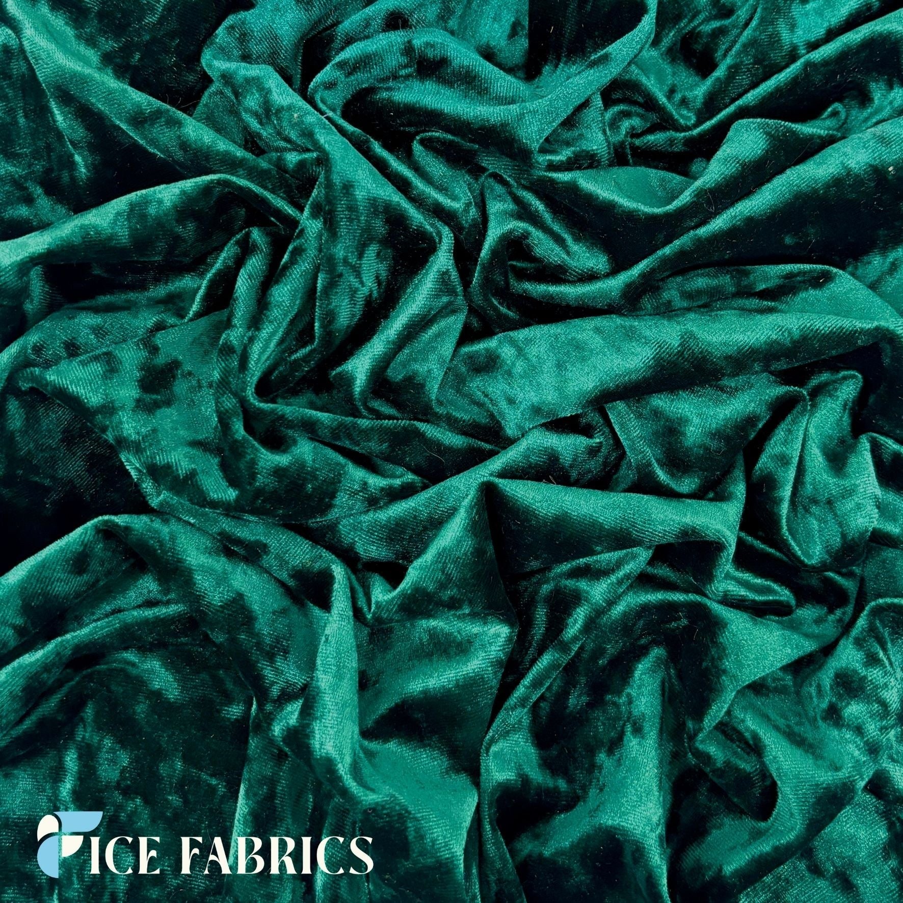 Hunter Green Stretch Crushed Velvet Upholstery Fabric | VelvetCrush