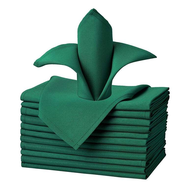 20"x20" Solid Polyester Washable Cloth Napkins For Wedding Party Restaurant Dinner - Set of 12 PiecesICEFABRICICE FABRICSHunter Green20"x20" Solid Polyester Washable Cloth Napkins For Wedding Party Restaurant Dinner - Set of 12 Pieces ICEFABRIC |Hunter Green