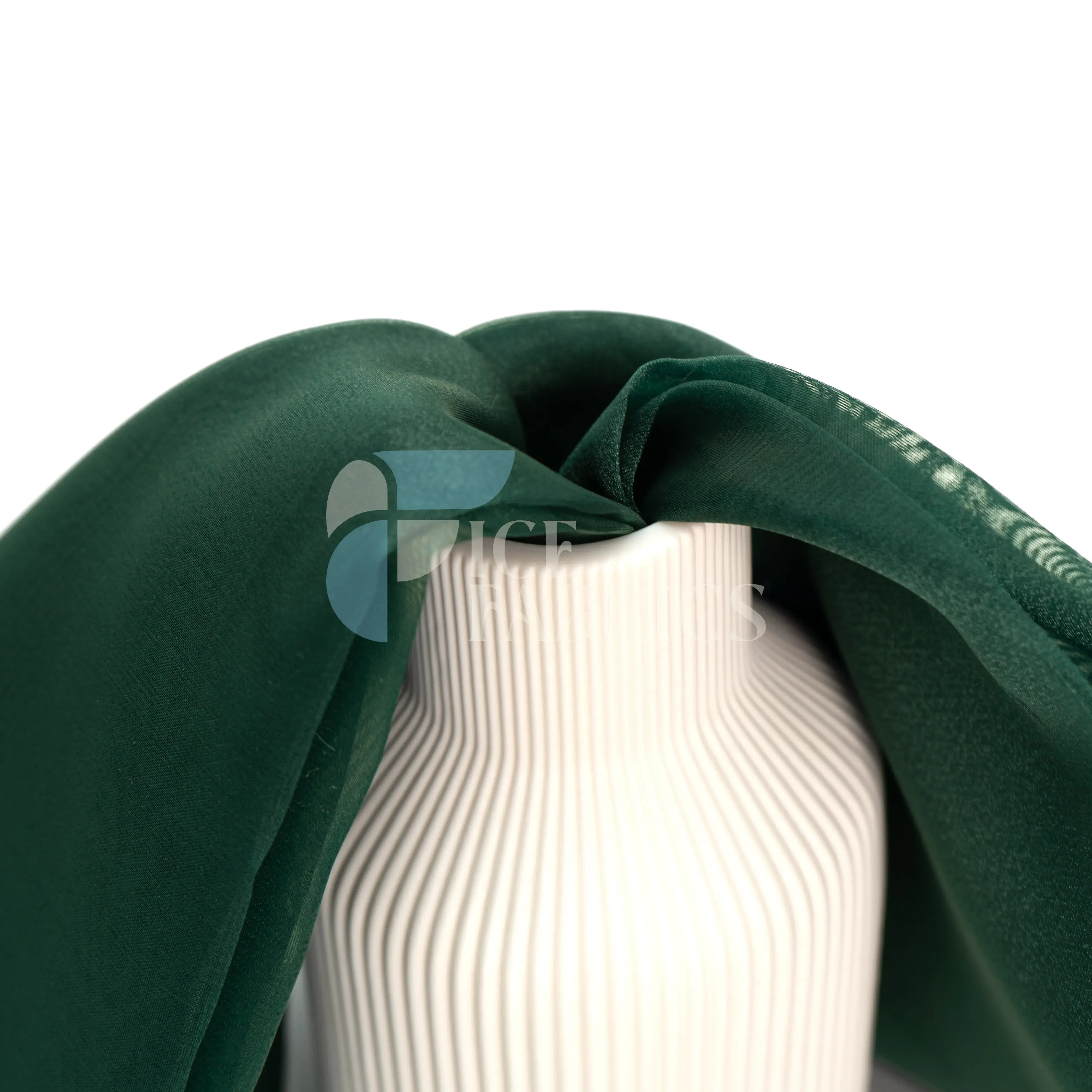 Hunter Green Crystal Sheer Organza Fabric By The Yard