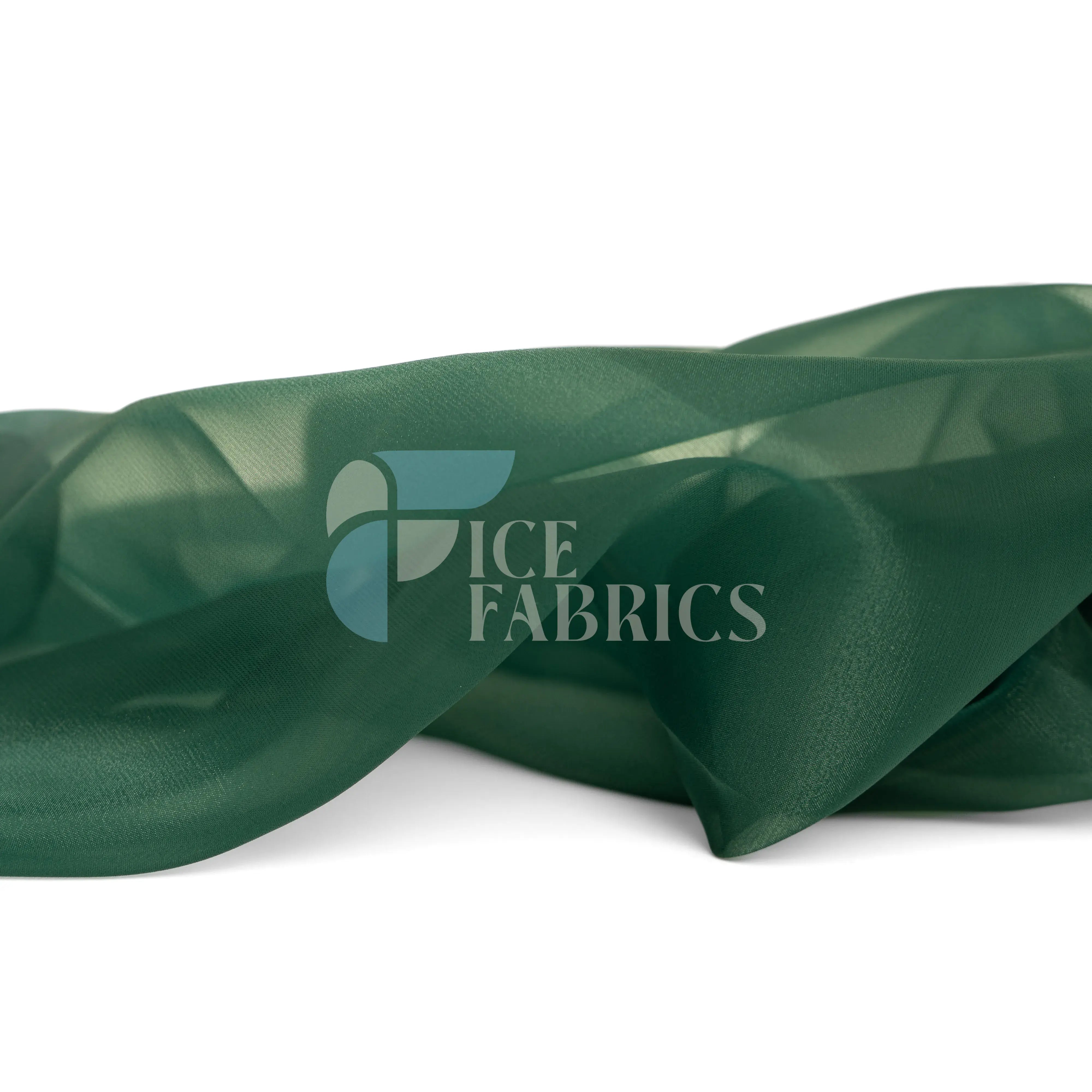 Hunter Green Crystal Sheer Organza Fabric By The Yard