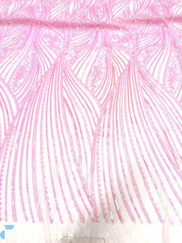 Pink Stretch Sequin Fabric