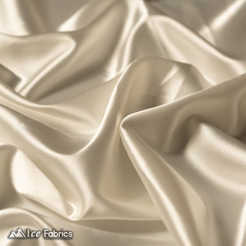 Silky Charmeuse Stretch Satin Fabric Fashion Fabric Ivory