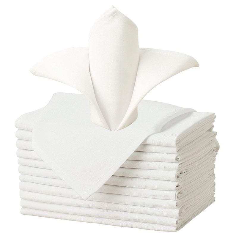 20"x20" Solid Polyester Washable Cloth Napkins For Wedding Party Restaurant Dinner - Set of 12 PiecesICEFABRICICE FABRICSIvory20"x20" Solid Polyester Washable Cloth Napkins For Wedding Party Restaurant Dinner - Set of 12 Pieces ICEFABRIC |Ivory