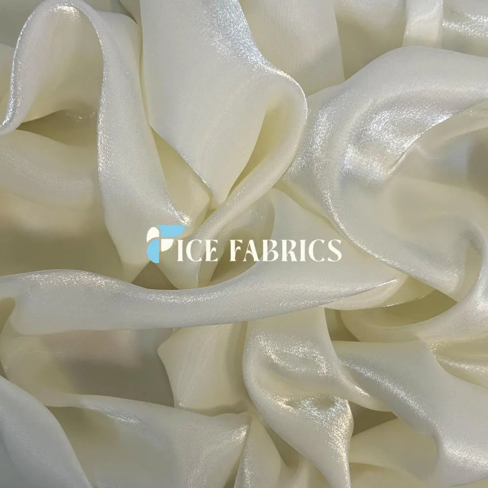 Ivory Crystal Reflective Liquid Chiffon Fabric