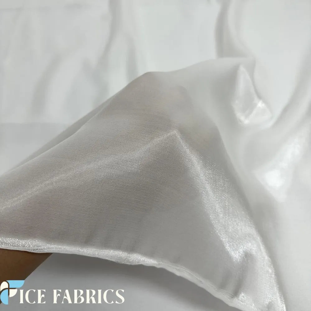 Ivory Crystal Reflective Liquid Chiffon Fabric By The Yard