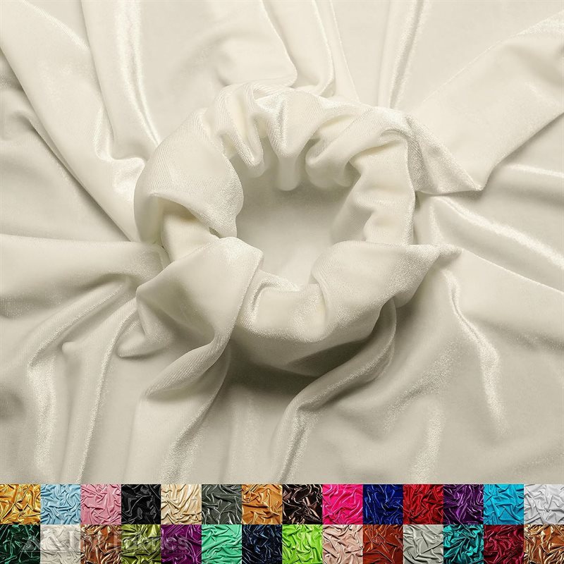Ice Fabrics Stretch Velvet Fabric Soft and Smooth ICE FABRICS Ivory