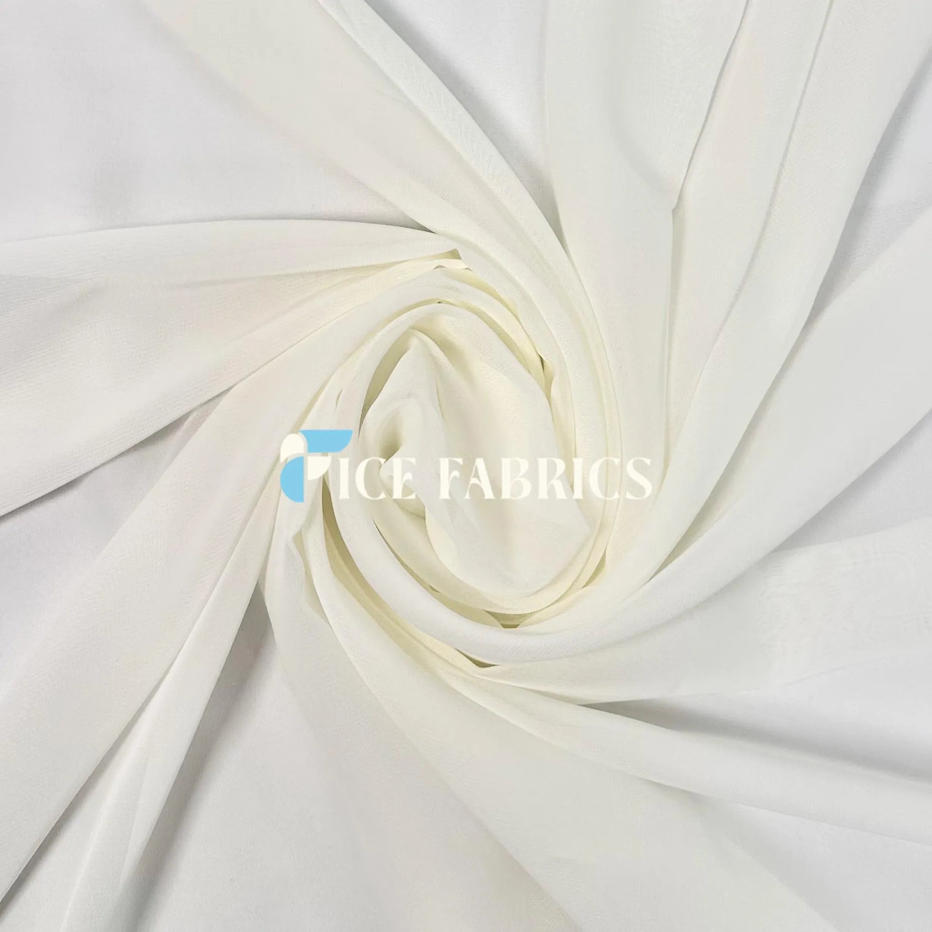 Ivory Mia Poly Sheer Chiffon Fabric