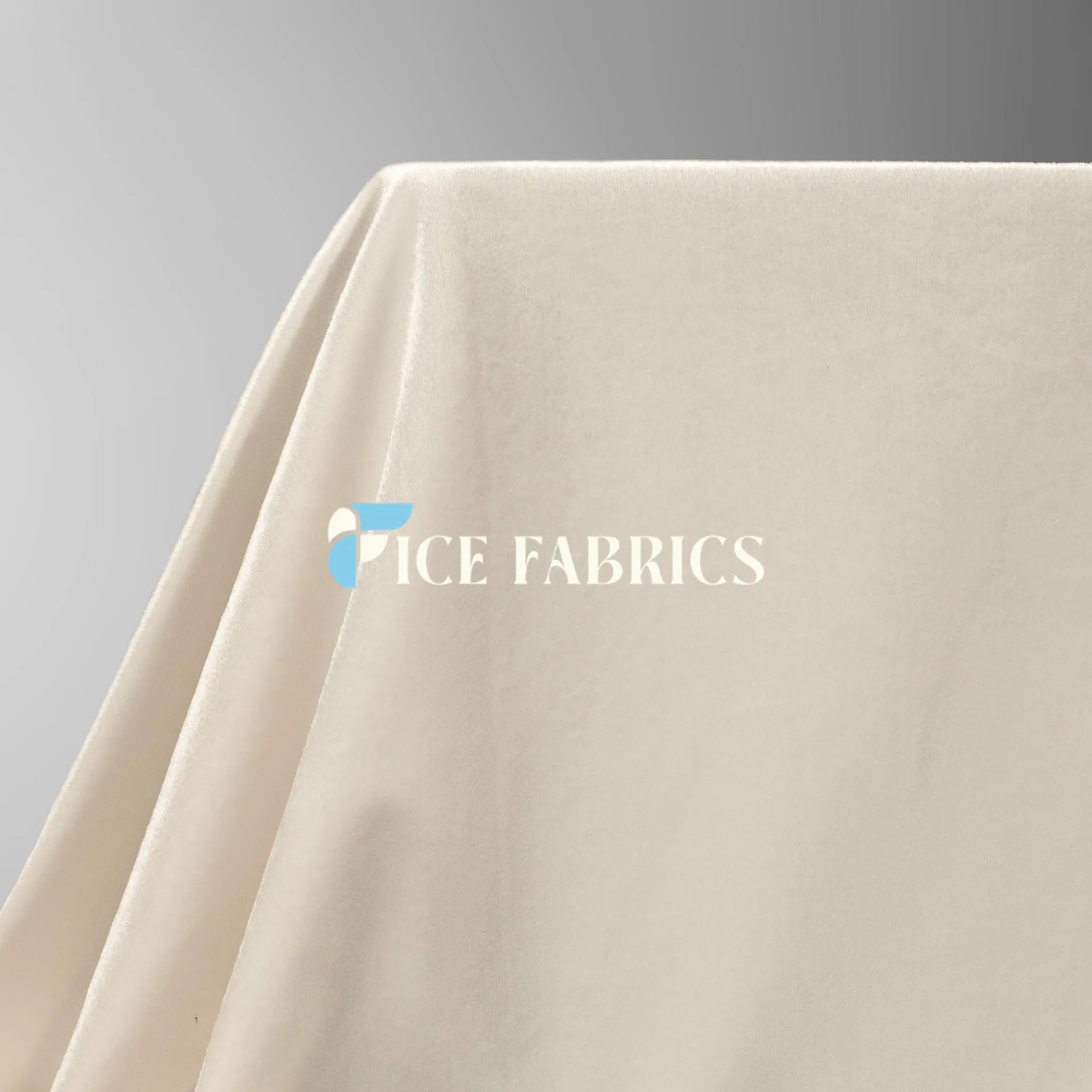Ivory Royal Soft Velvet Upholstery Fabric