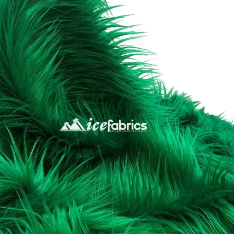 Kelly Green Shaggy Mohair Faux Fur Upholstery Fabric