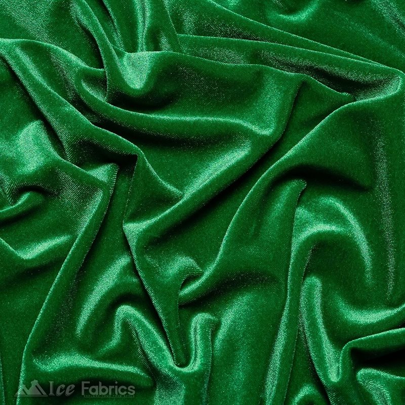 Ice Fabrics Stretch Velvet Fabric Soft and Smooth ICE FABRICS Kelly Green