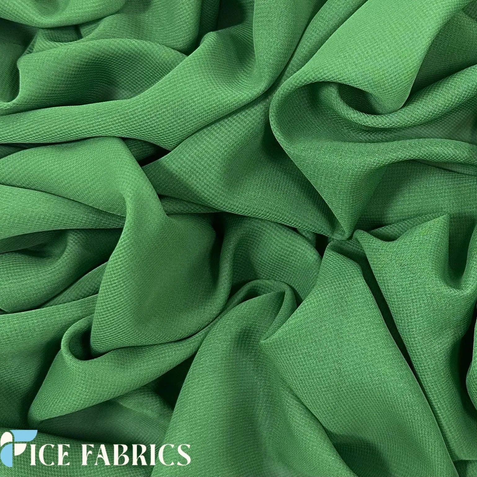 Kelly Green Mia Chiffon Fabric / 60’’ Wide Soft chiffon Sheer Fabric