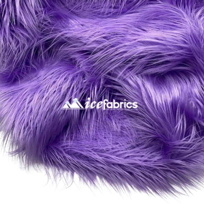 Lavender Shaggy Mohair Long Pile Faux Fur Upholstery Fabric by the Yard