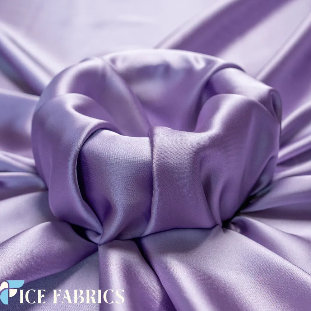 Lavender Luxury Silk Stretch Satin Fabric by the yard