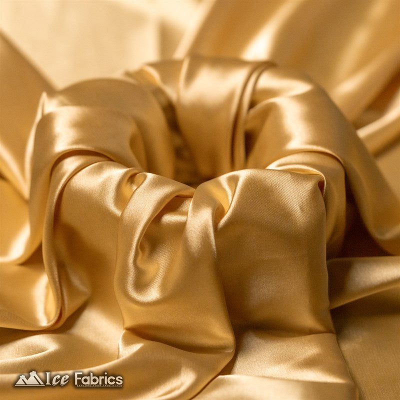 Silky Charmeuse Stretch Satin Fabric Fashion Fabric Light Gold