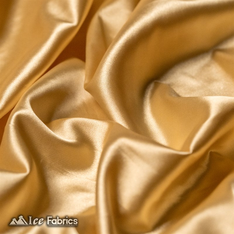 Silky Charmeuse Stretch Satin Fabric Fashion Fabric Light Gold