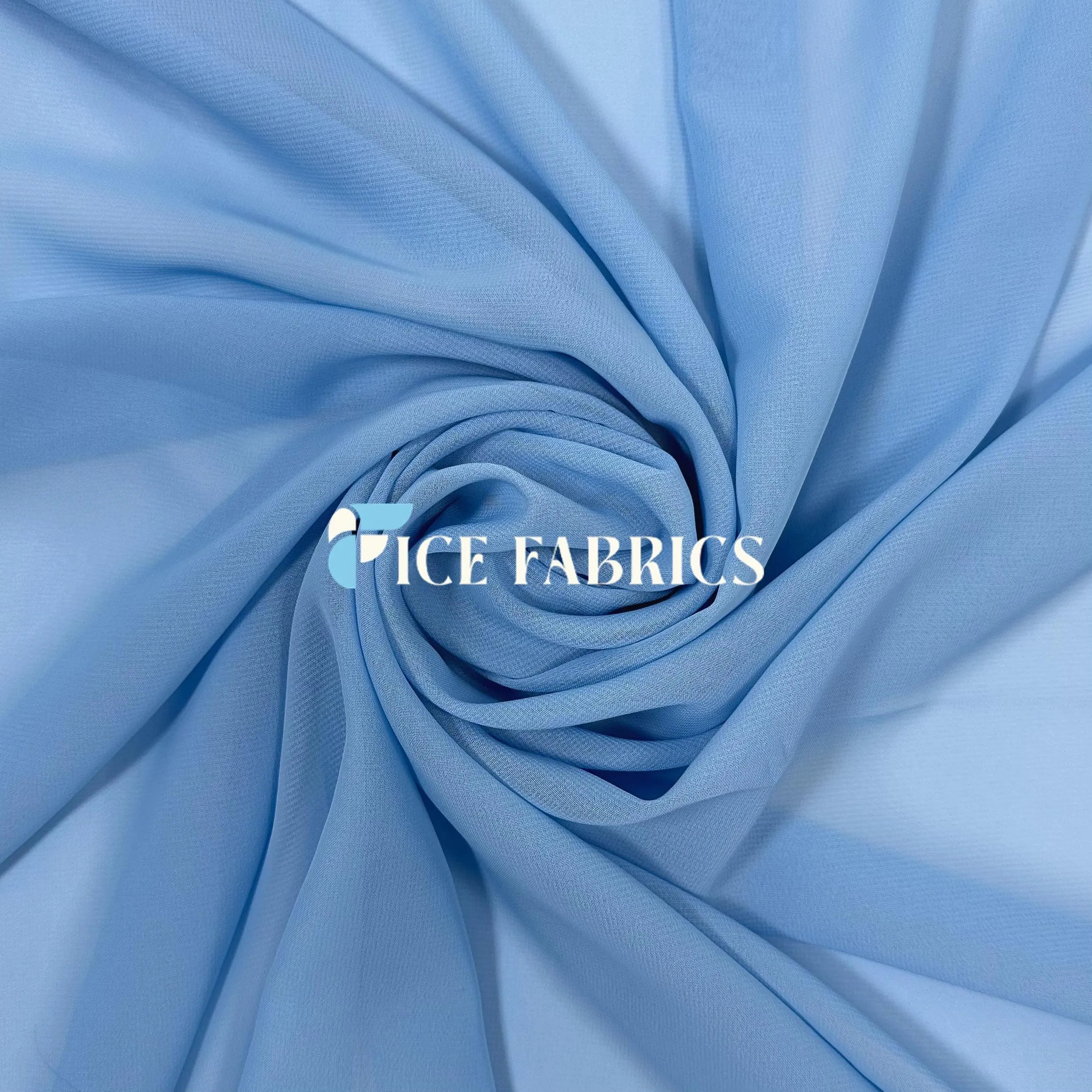 Light Blue Mia Chiffon Fabric / 60’’ Wide Soft chiffon Sheer Fabric
