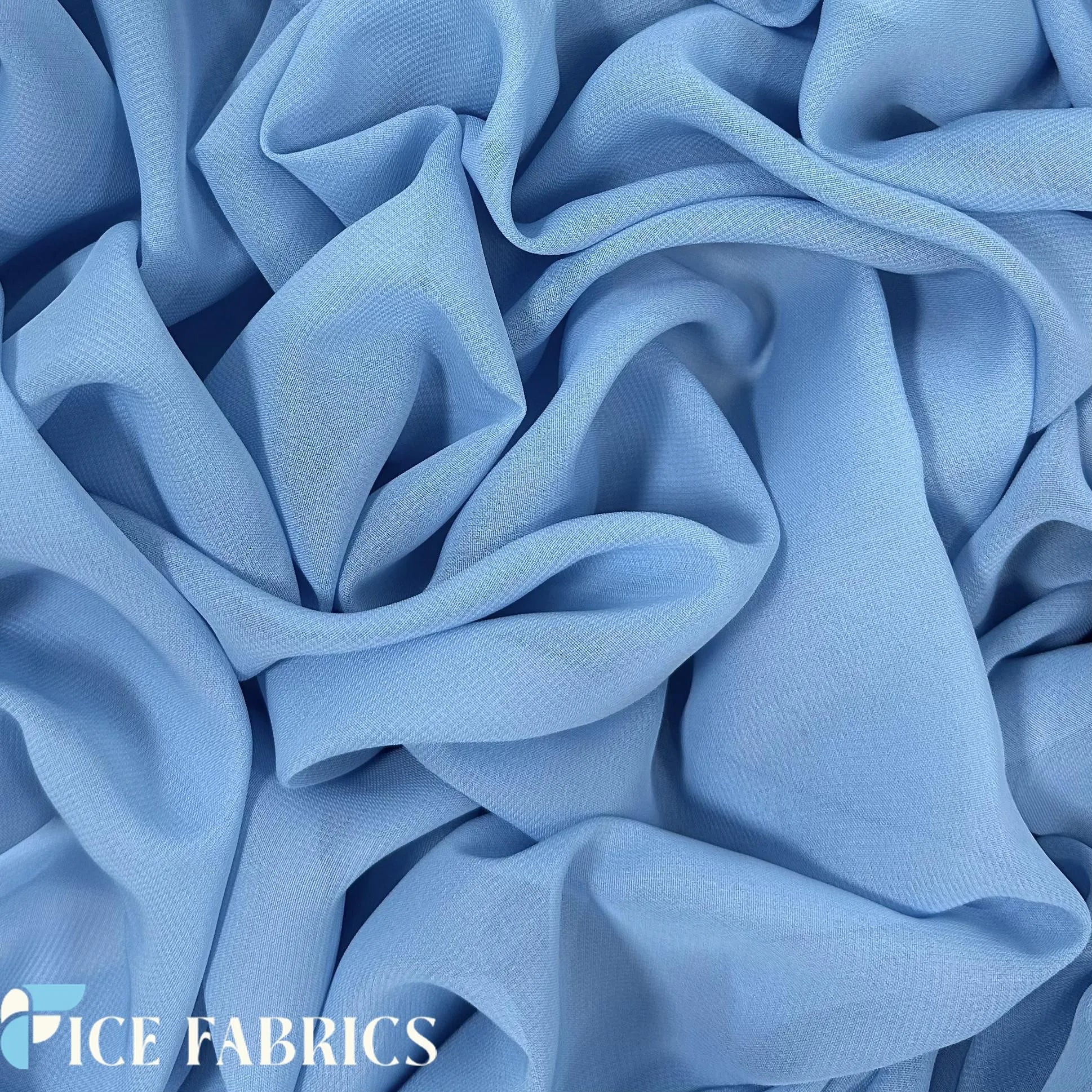 Light Blue Mia Chiffon Fabric / 60’’ Wide Soft chiffon Sheer Fabric