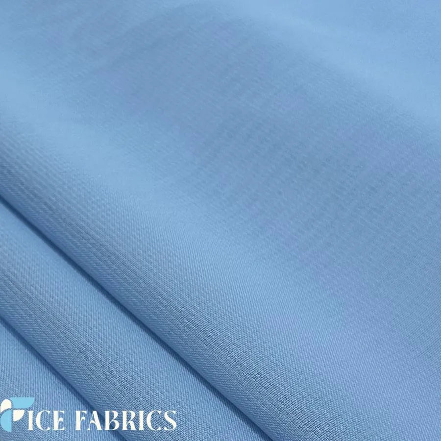Light Blue Mia Chiffon Fabric / 60’’ Wide Soft chiffon Sheer Fabric