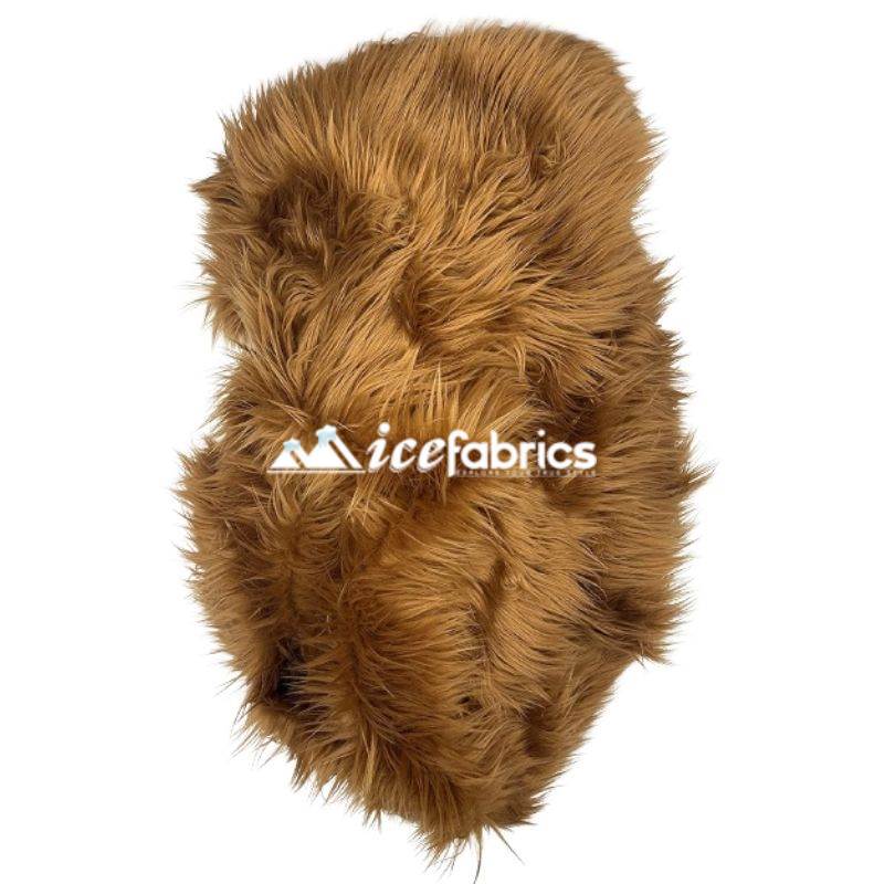 Light Brown Shaggy Mohair Faux Fur Upholstery Fabric
