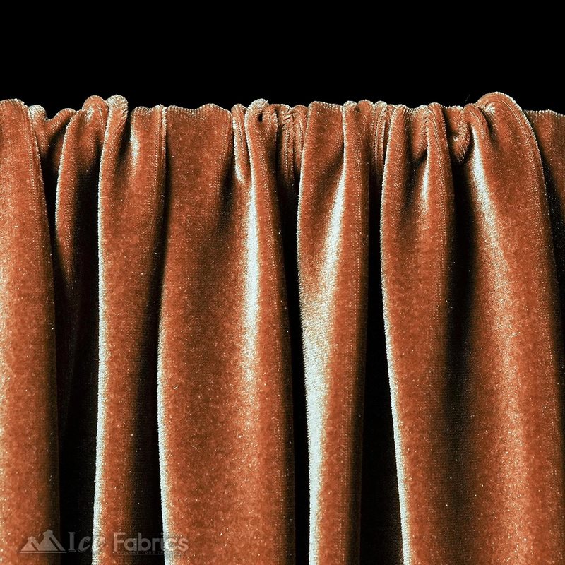 Ice Fabrics Stretch Velvet Fabric Soft and Smooth ICE FABRICS Light Brown