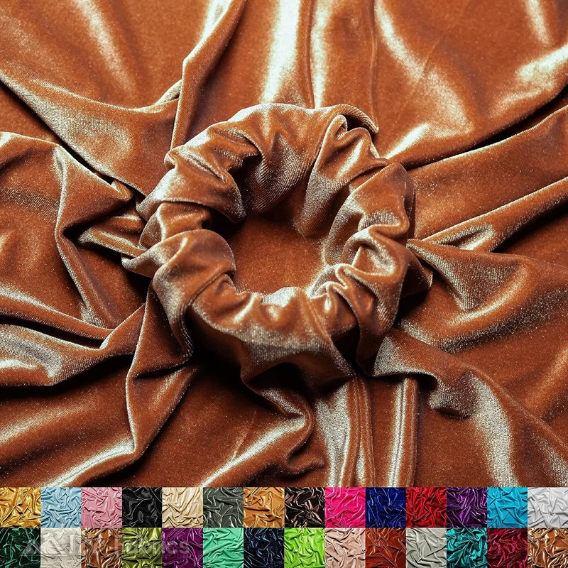 Ice Fabrics Stretch Velvet Fabric Soft and Smooth ICE FABRICS Light Brown