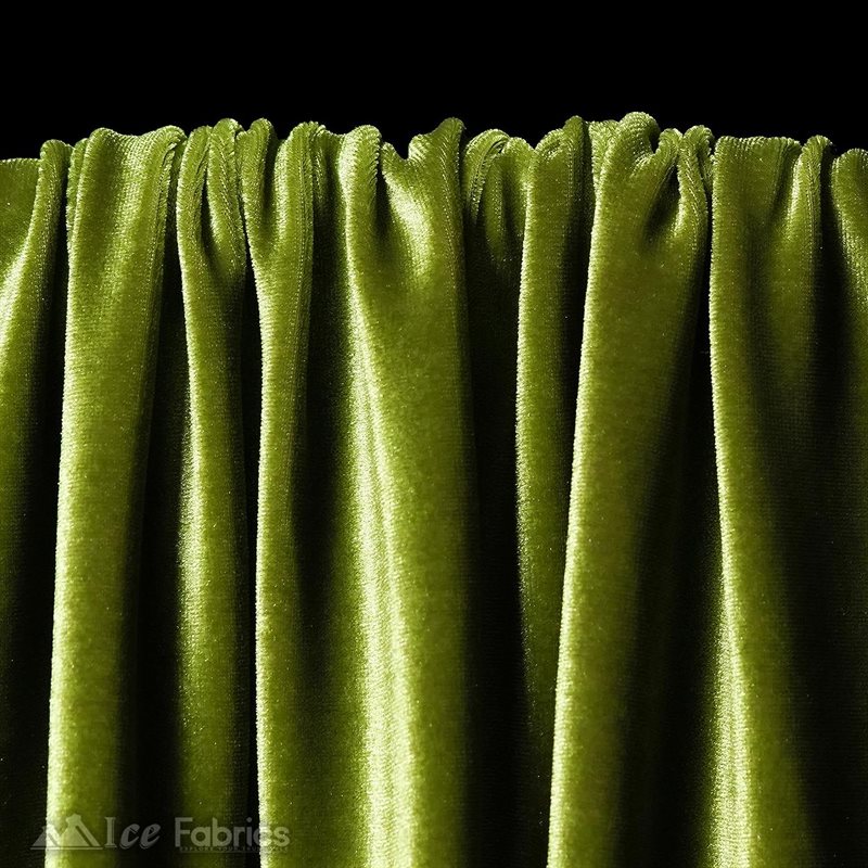 Ice Fabrics Stretch Velvet Fabric Soft and Smooth ICE FABRICS Light Olive Green
