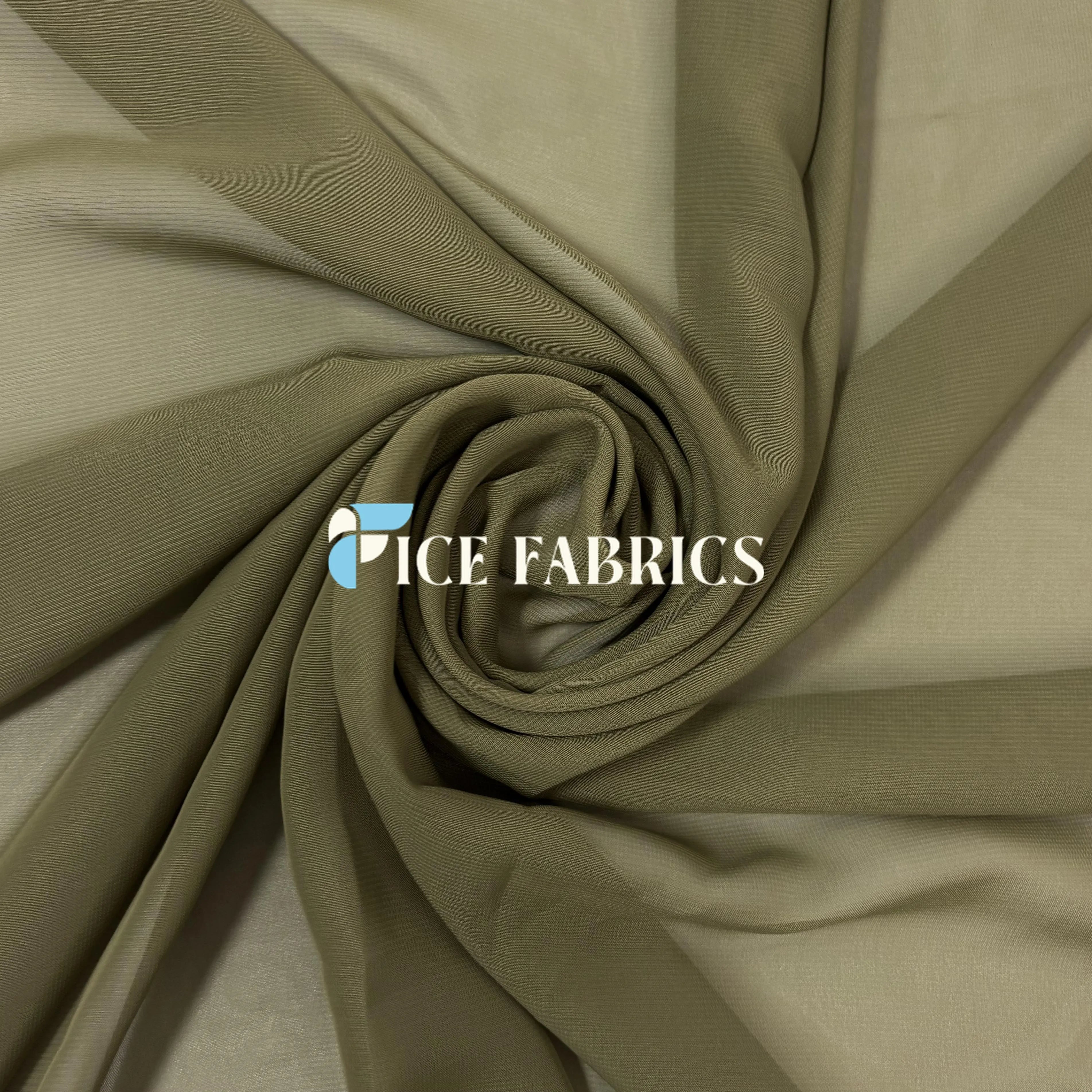 Light Olive Mia Chiffon Fabric / 60’’ Wide Soft chiffon Sheer Fabric