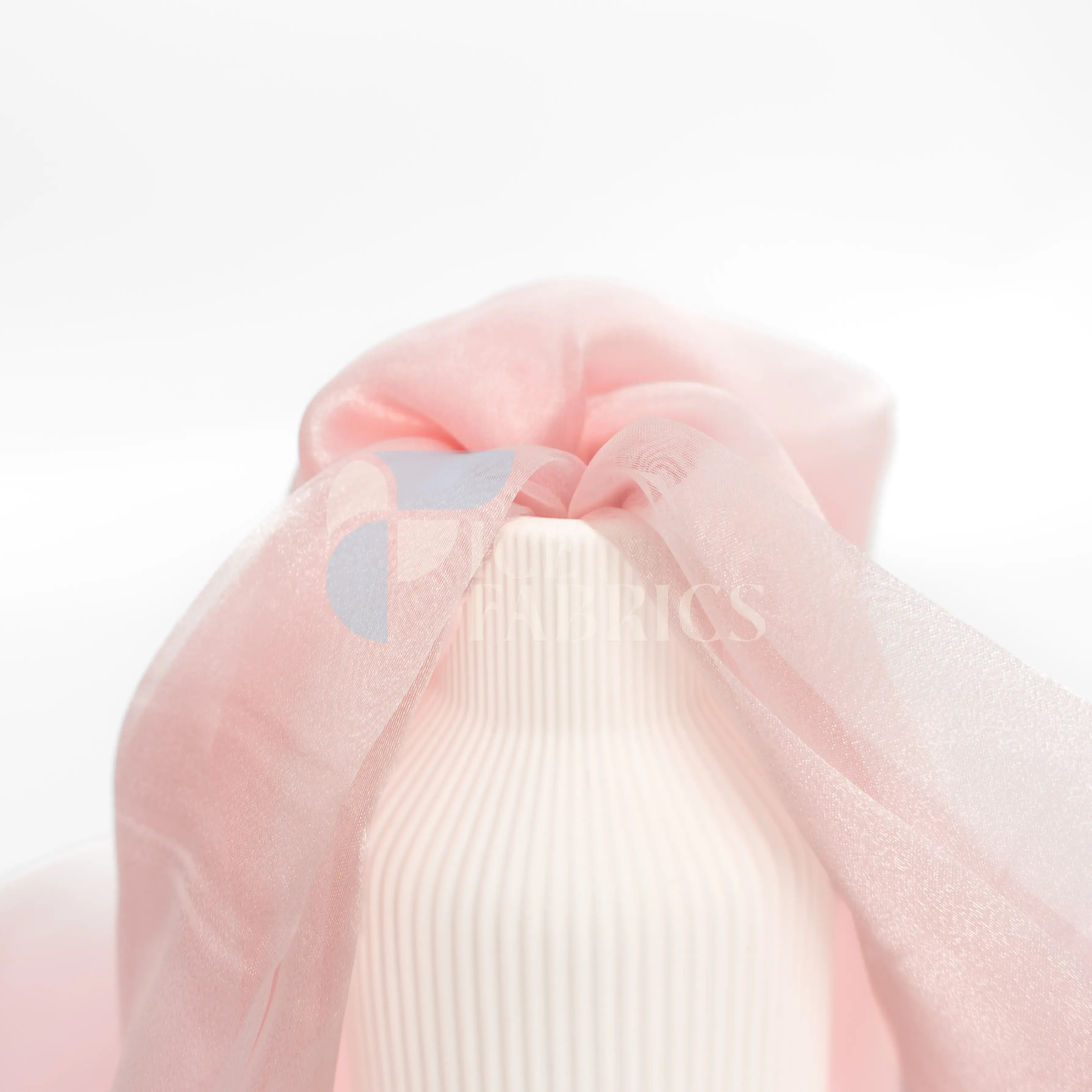 Light Pink Crystal Sheer Organza Fabric By The Yard
