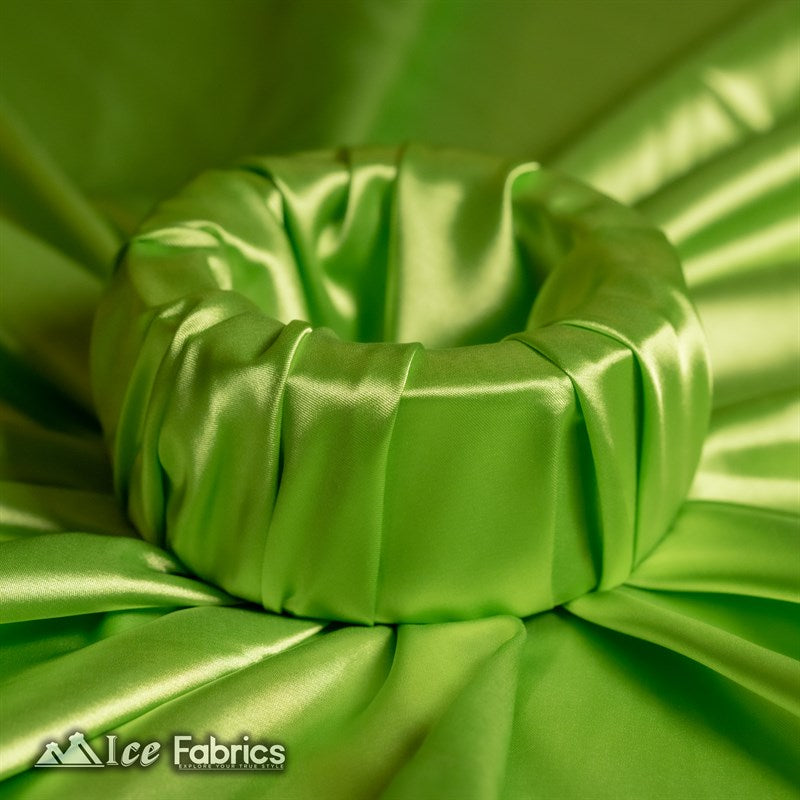 Silky Charmeuse Stretch Satin Fabric Fashion Fabric Lime Green