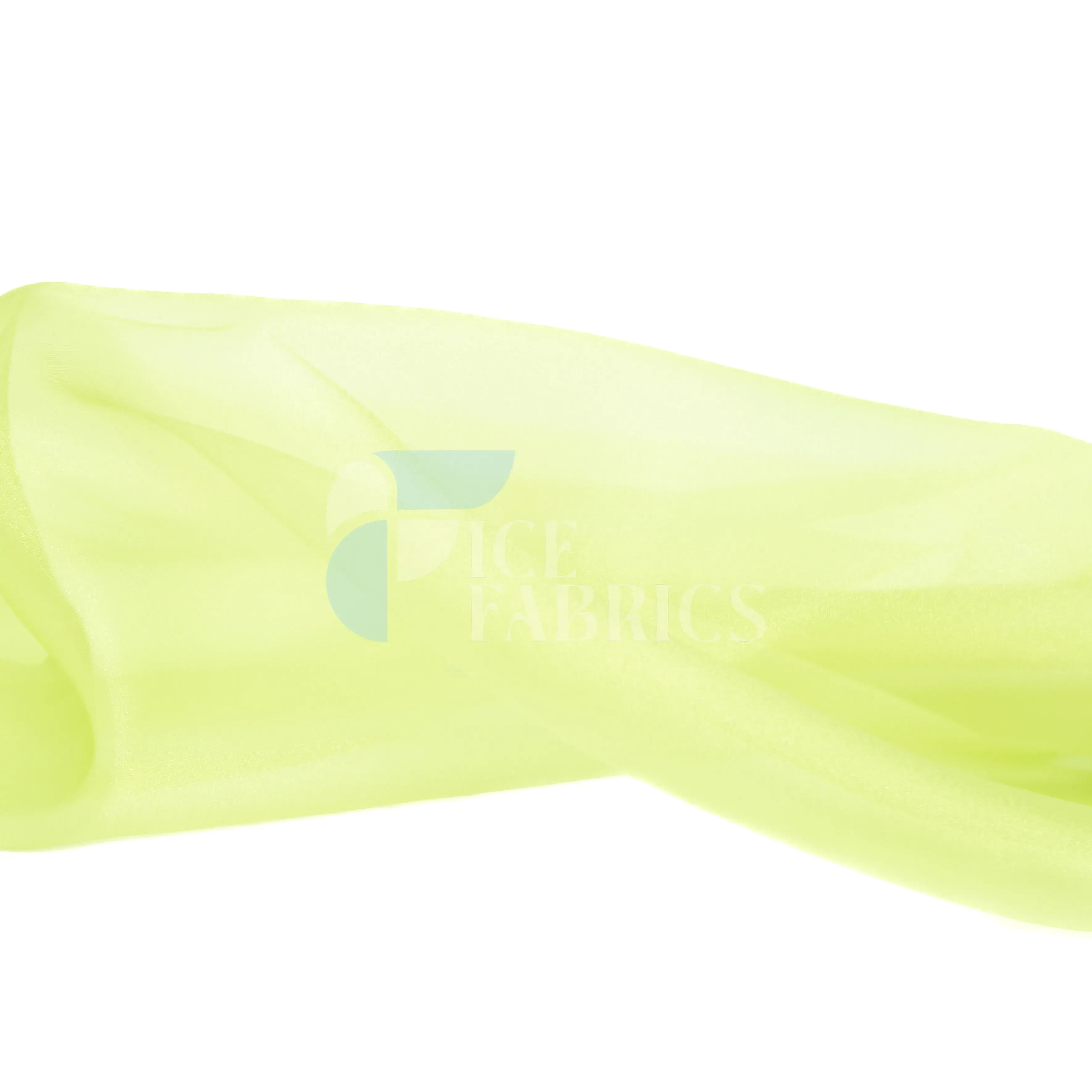 Lime Crystal Sheer Organza Fabric By The Yard
