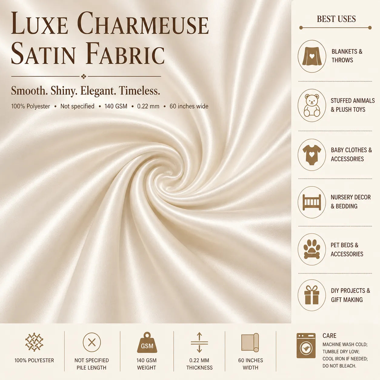 Luxe Charmeuse Satin Fabric