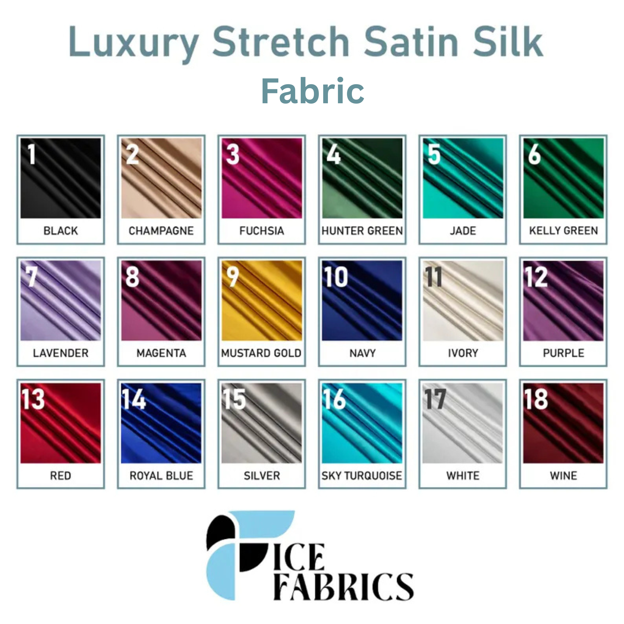 Luxury Stretch Silk Satin Fabric Wholesale By The Roll (20 Yards)