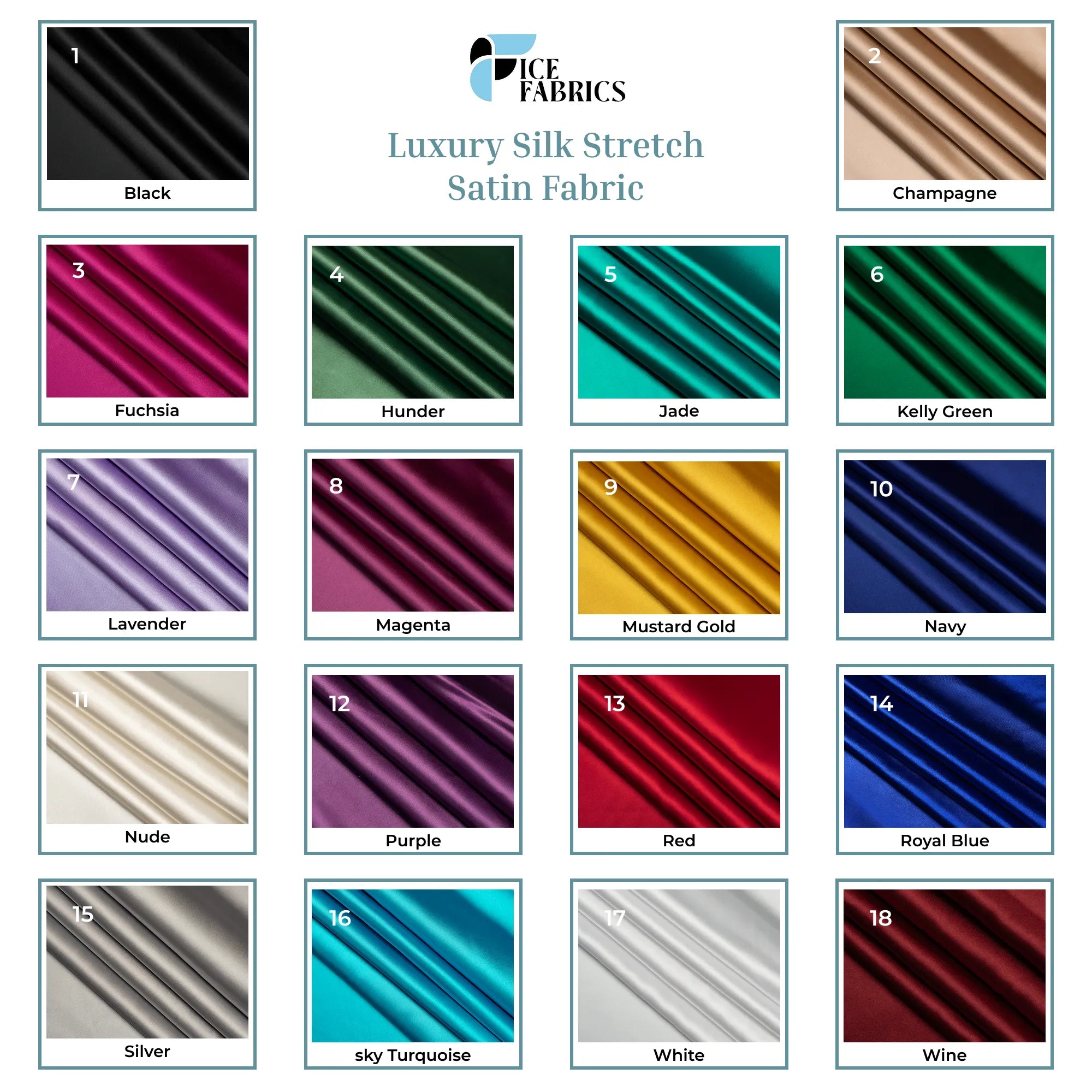 Luxury Silk Stretch Satin Fabric